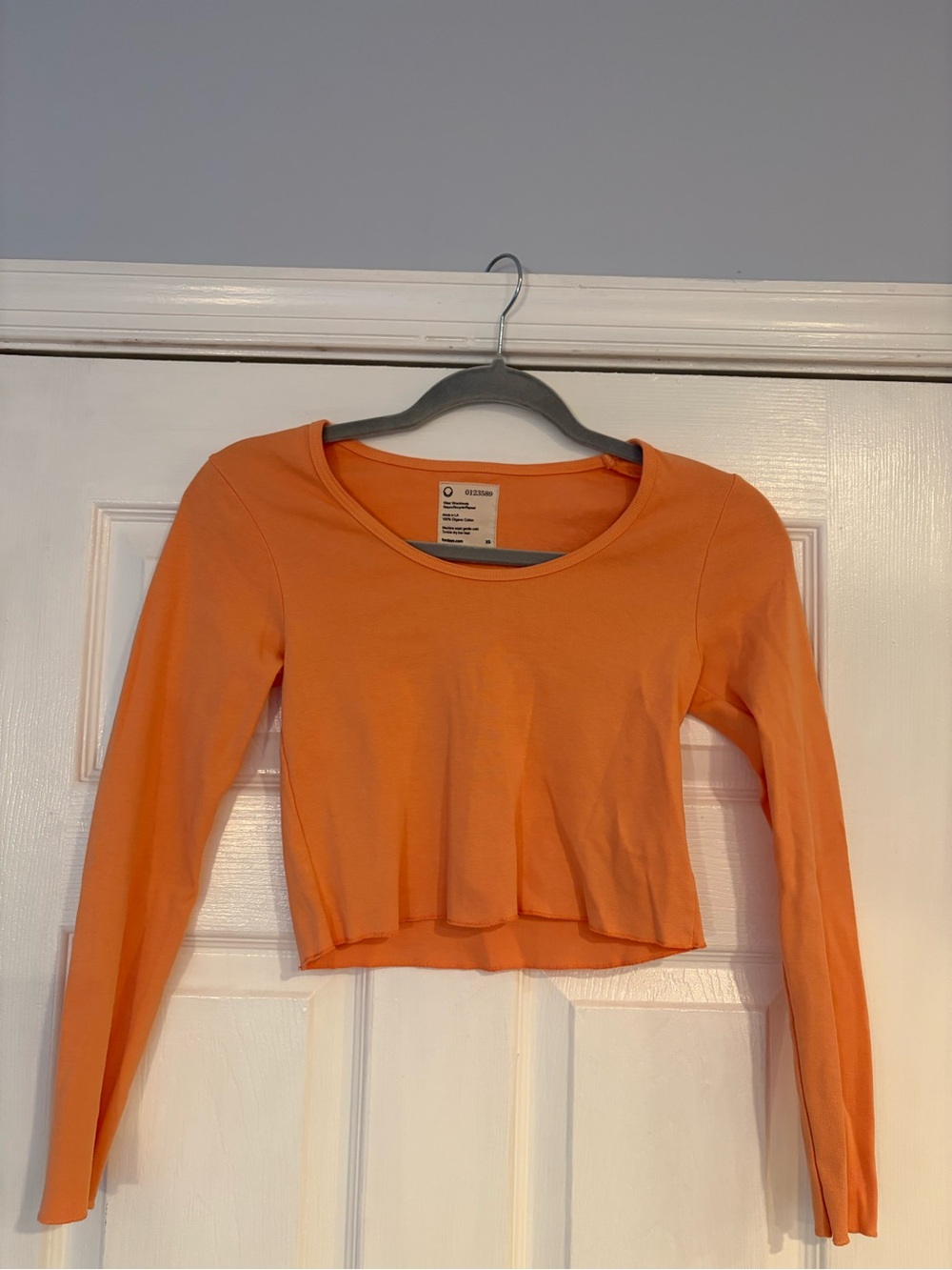 Orange Long Sleeve Cropped Top